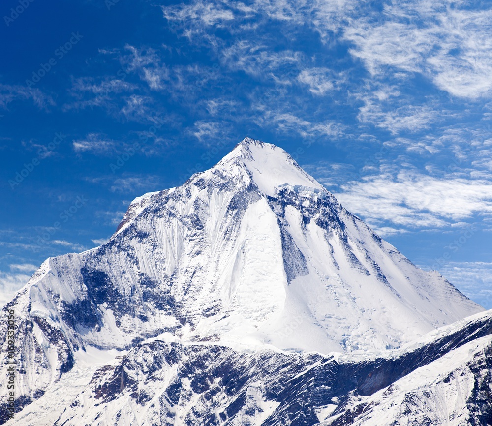 mount Dhaulagiri,near Thorung La pass and beautiful sky mount Dhaulagiri,near Thorung La pass and beautiful sky