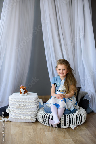 Cute little girl at home