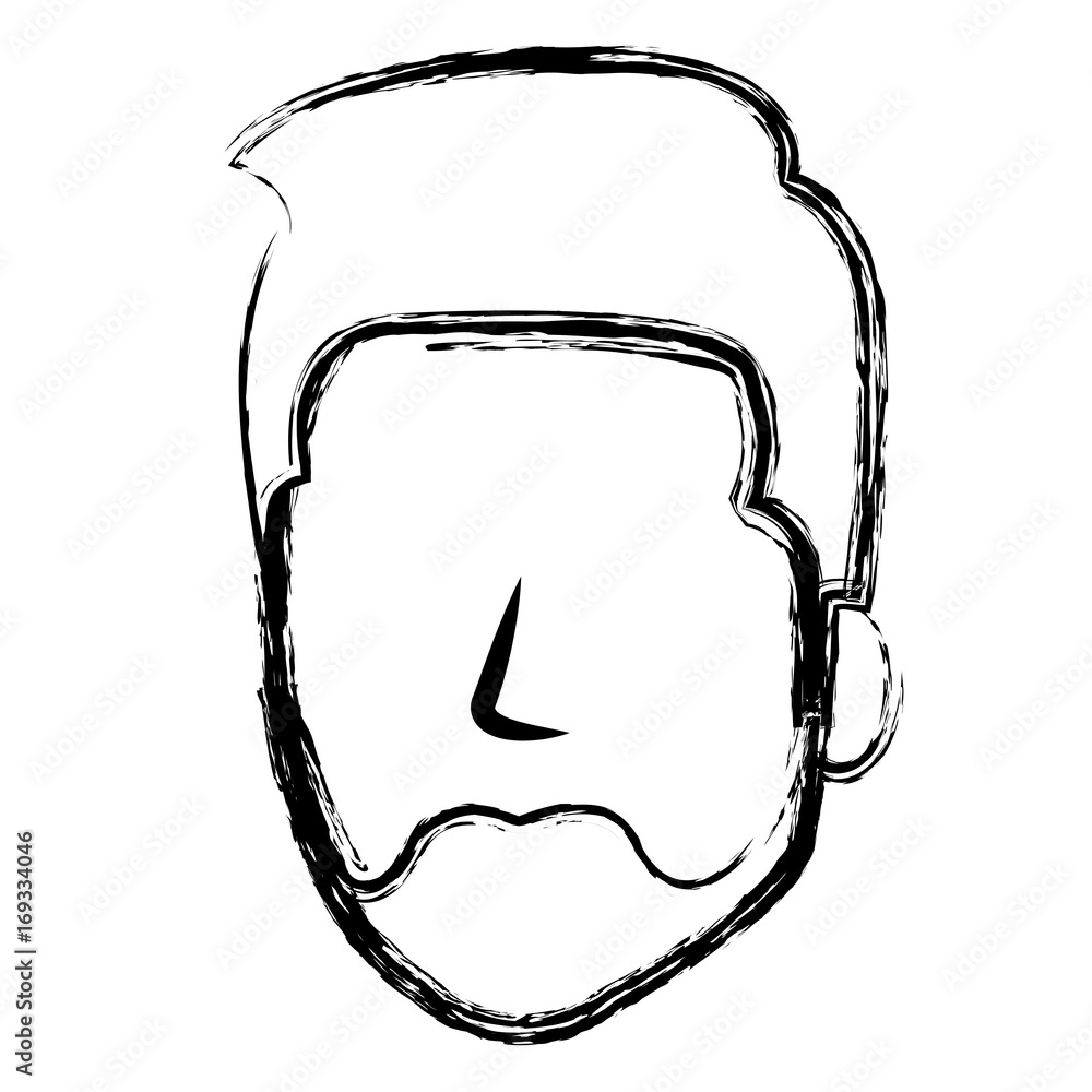 Fototapeta premium young man head avatar character vector illustration design
