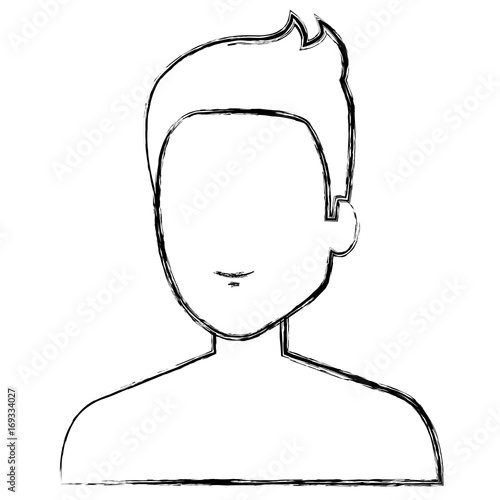 young man shirtless avatar character vector illustration design