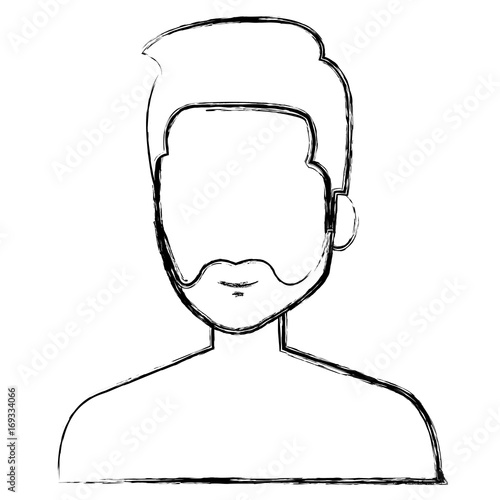 young man shirtless avatar character vector illustration design