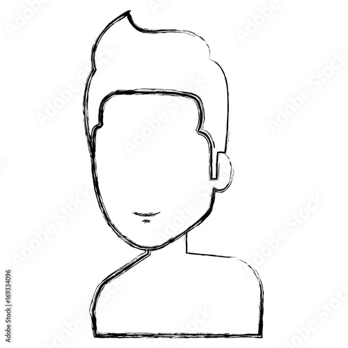 young man shirtless avatar character vector illustration design