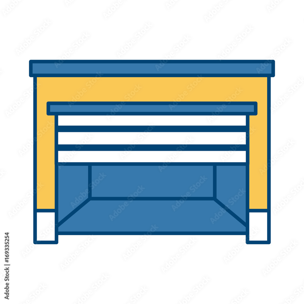 empty warehouse front open door template vector illustration empty warehouse front open door template vector illustration