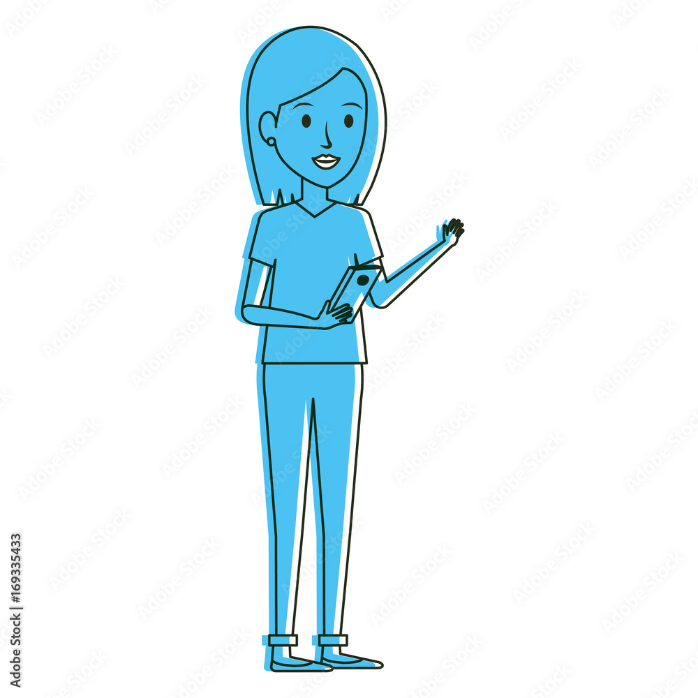 beautiful businesswoman with smartphone avatar vector illustration design beautiful businesswoman with smartphone avatar vector illustration design