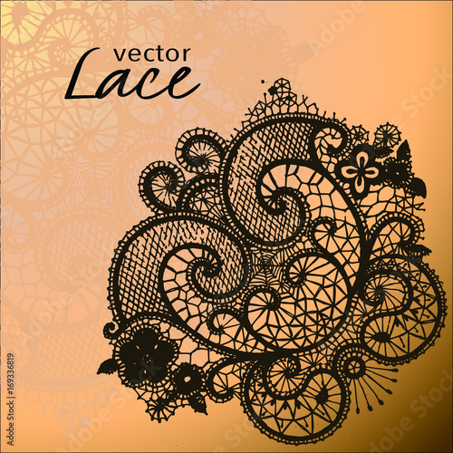 Lace decoration hand drown element for your design