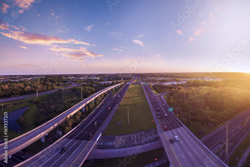 Aerial view Interstate 4 in Sanford Florida