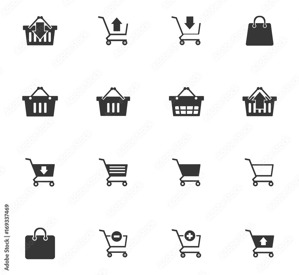 Shopping cart icons set Shopping cart icons set