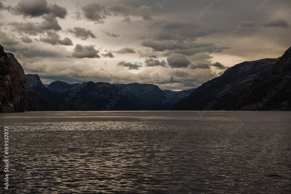 Lysefjord in the sunset