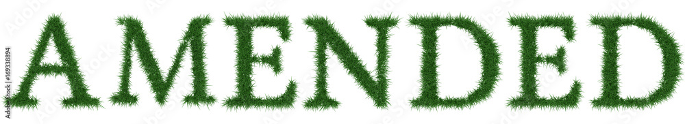 Amended - 3D rendering fresh Grass letters isolated on whhite background. Amended - 3D rendering fresh Grass letters isolated on whhite background.