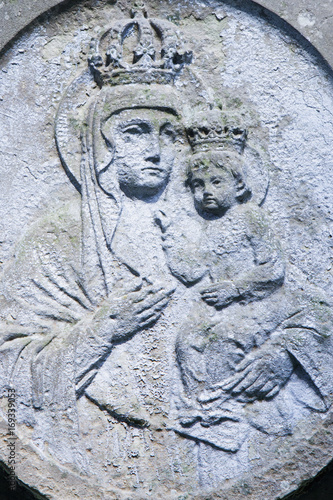 Statue of the Virgin Mary with the baby Jesus Christ  (Religion, faith, eternal life, God, the soul concept)