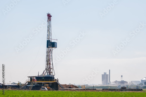 Drilling for oil in rural Colorado.