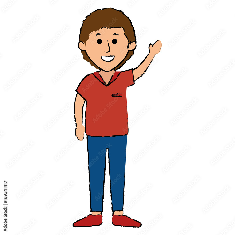 Obraz premium young man avatar character vector illustration design