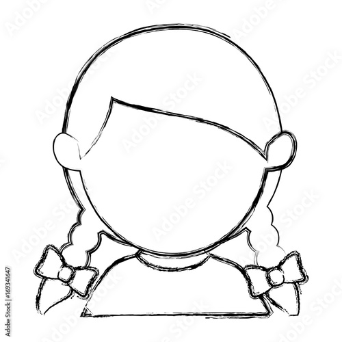 little girl avatar character vector illustration design