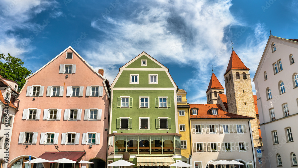 Fototapeta premium Buildings in the Old Town of Regensburg, Germany