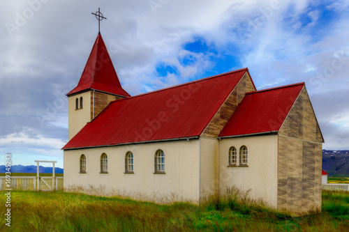 Icelandic Church with Red Roof