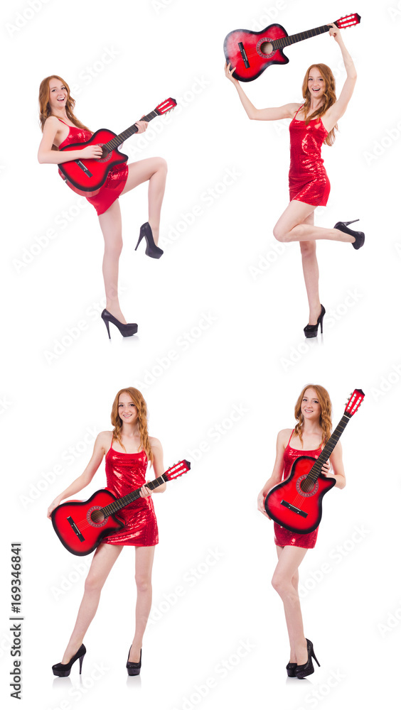 Guitar player isolated on white Guitar player isolated on white