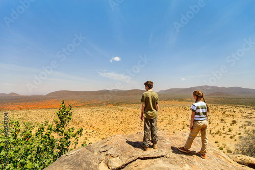 Kids enjoying views in Africa