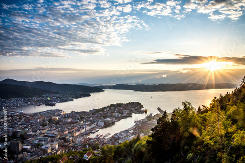Bergen city view from mountain © Sam