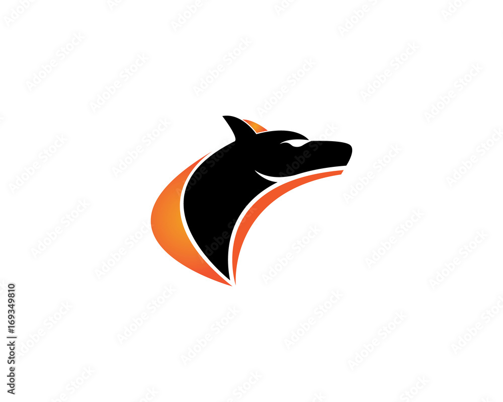Obraz premium dog head logo vector 