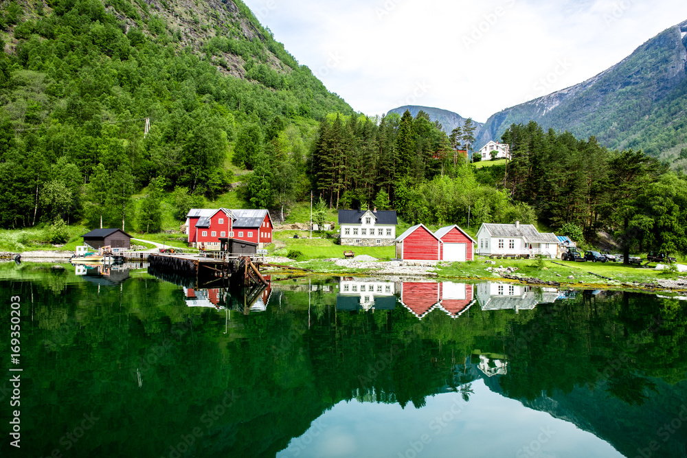 Red house reflection Europe