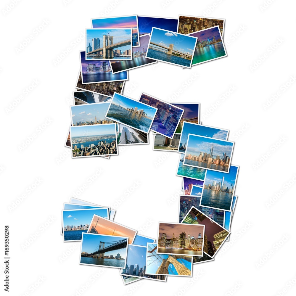 Naklejka premium Number made of new york photos