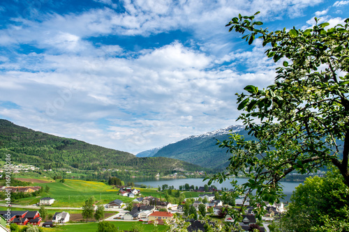Obraz na płótnie Norway fjord village w salonie