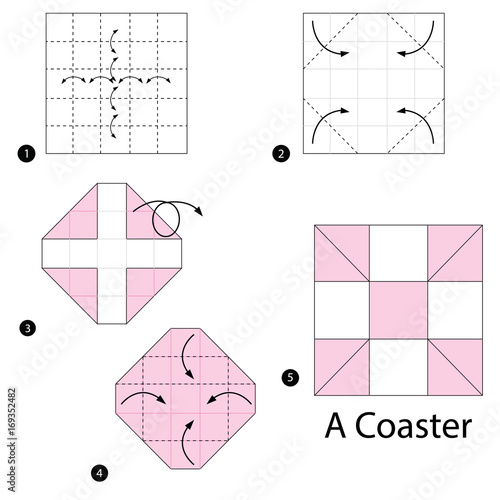 step by step instructions how to make origami A Coaster