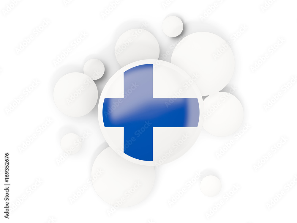 Round flag of finland with circles pattern