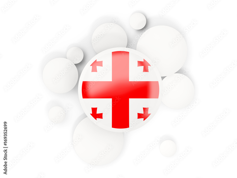 Obraz premium Round flag of georgia with circles pattern