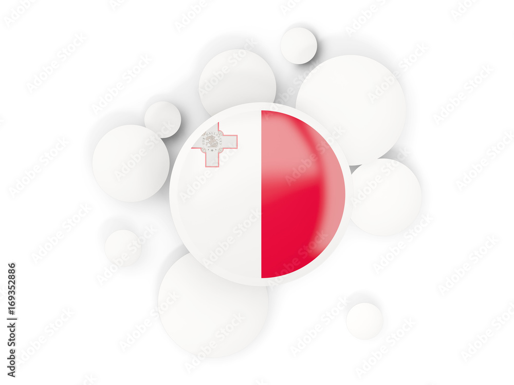Round flag of malta with circles pattern Round flag of malta with circles pattern
