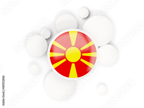 Round flag of macedonia with circles pattern