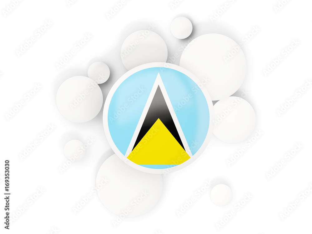 Round flag of saint lucia with circles pattern Round flag of saint lucia with circles pattern
