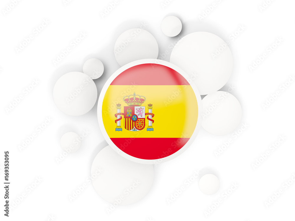 Obraz premium Round flag of spain with circles pattern