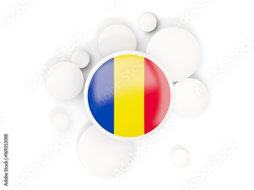 Round flag of romania with circles pattern