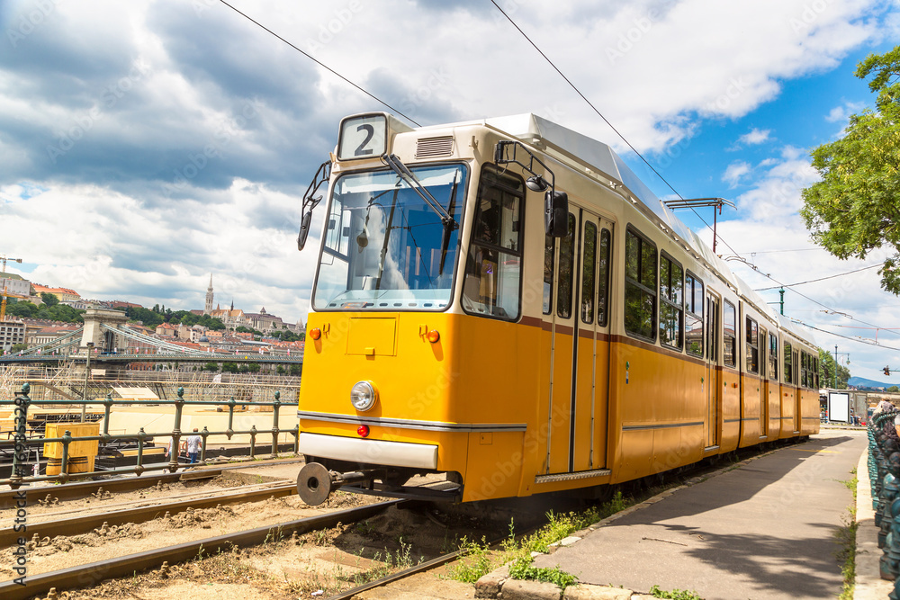 Retro tram in Budapest