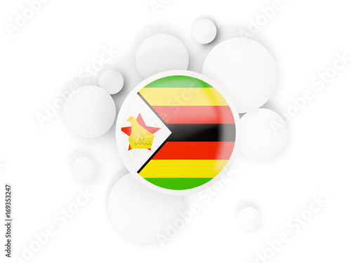 Round flag of zimbabwe with circles pattern