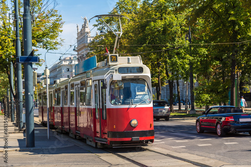 Electric tram in Vienna, Austria