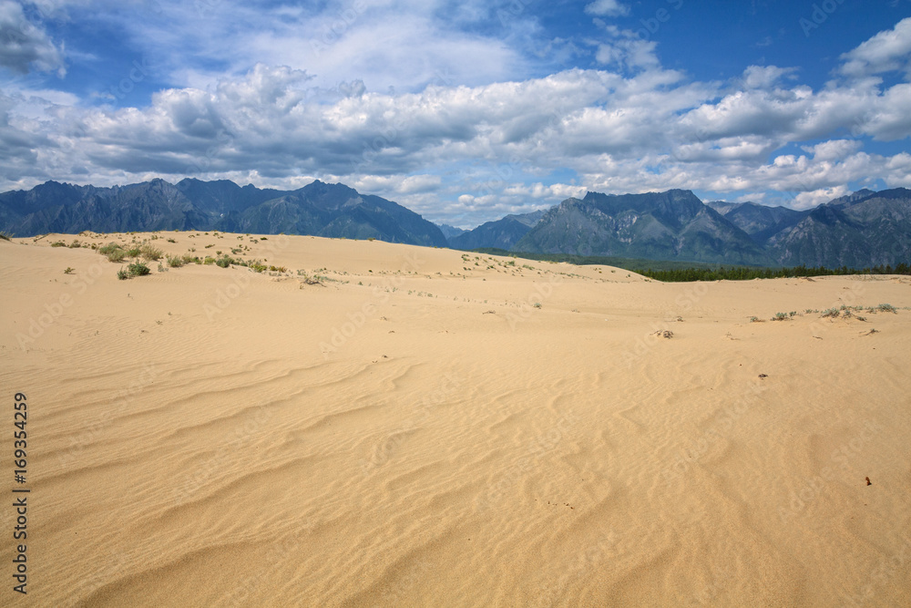 Chara sands and Mountains in Eastern Siberia 