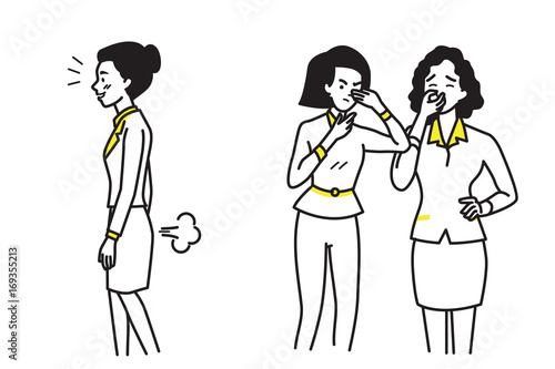 Business woman farting
