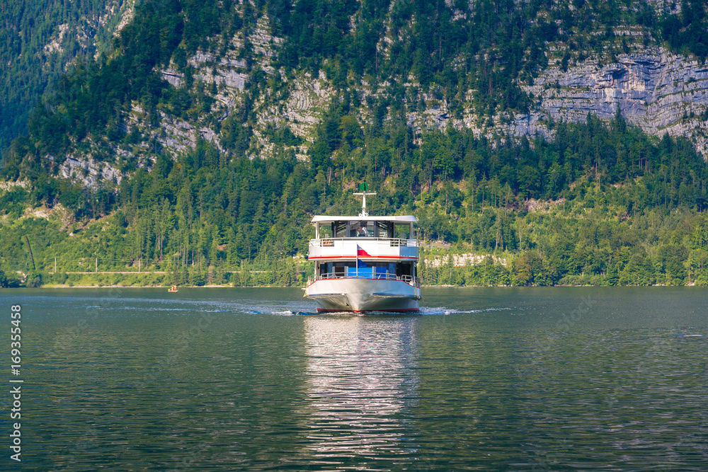 Ship on Hallstatt lake, Austria Ship on Hallstatt lake, Austria