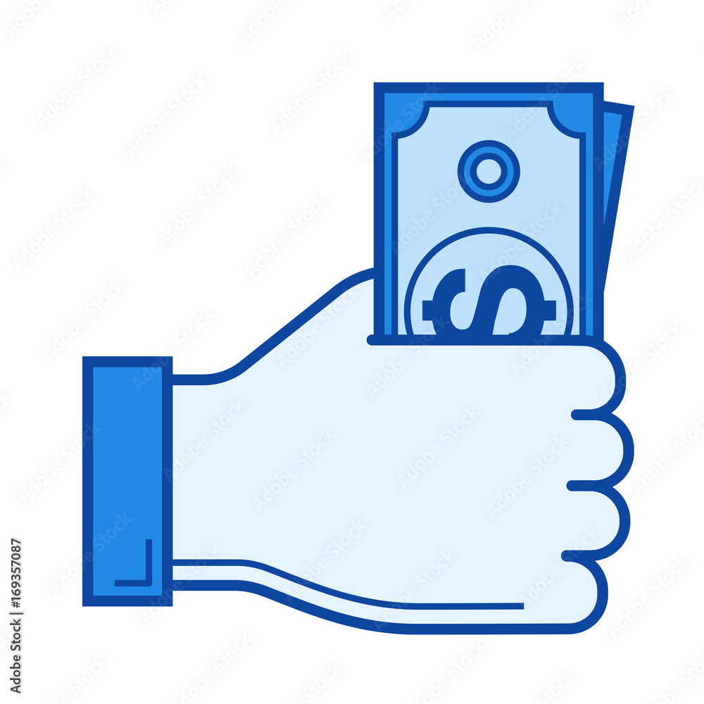 Salary vector line icon isolated on white background. Salary line icon for infographic, website or app. Blue icon designed on a grid system. Salary vector line icon isolated on white background. Salary line icon for infographic, website or app. Blue icon designed on a grid system.