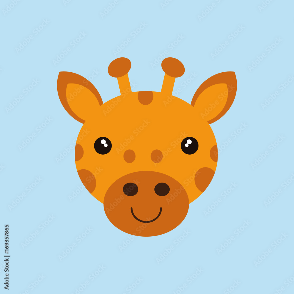 cute giraffe face cartoon vector Stock Vector | Adobe Stock