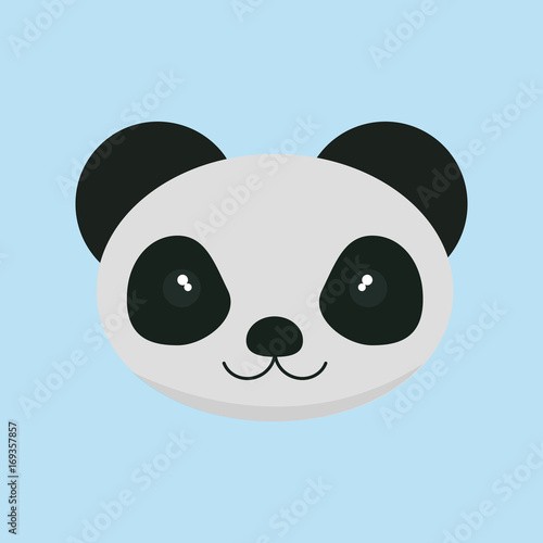 cute panda face cartoon vector