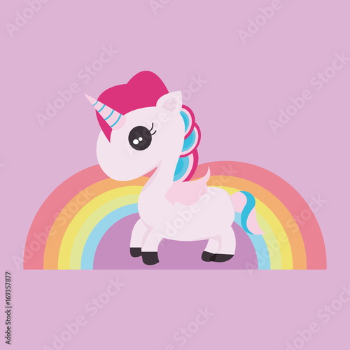 cute unicorn,rainbow vector