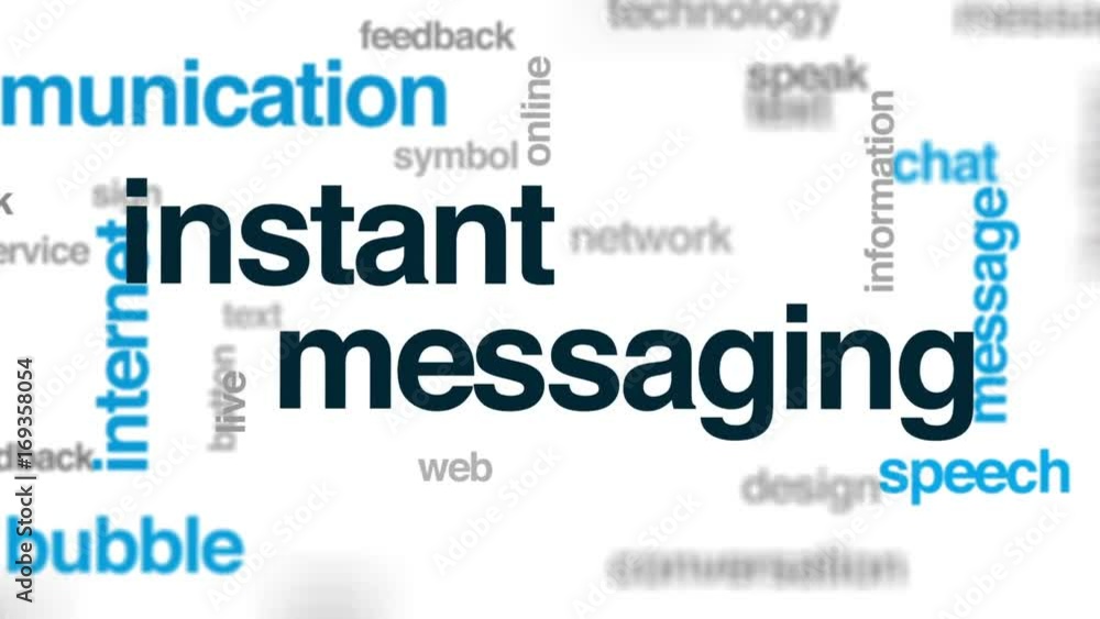 Instant messaging animated word cloud, text design animation. Instant messaging animated word cloud, text design animation.