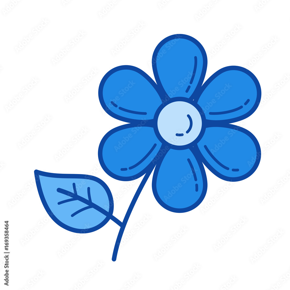 Flower vector line icon isolated on white background Flower vector line icon isolated on white background