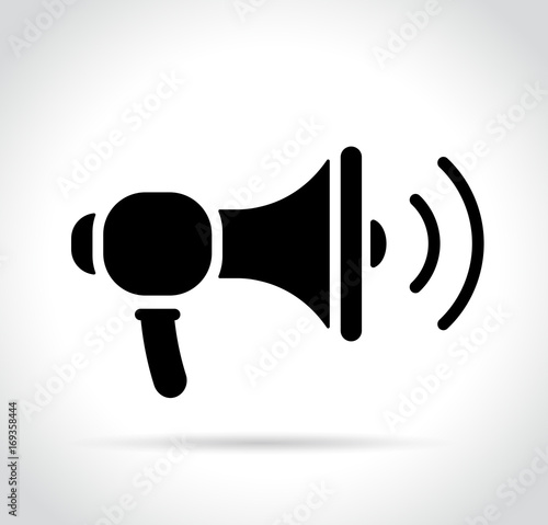 loud speaker icon on white background