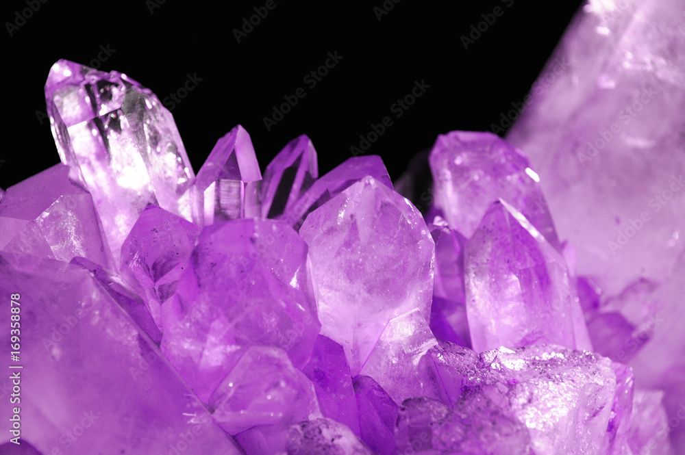 close up on purple crystal amethyst mineral close up on purple crystal amethyst mineral