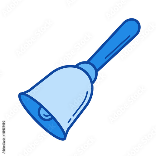 Ringing bell vector line icon isolated on white background. Ringing bell line icon for infographic, website or app. Blue icon designed on a grid system.
