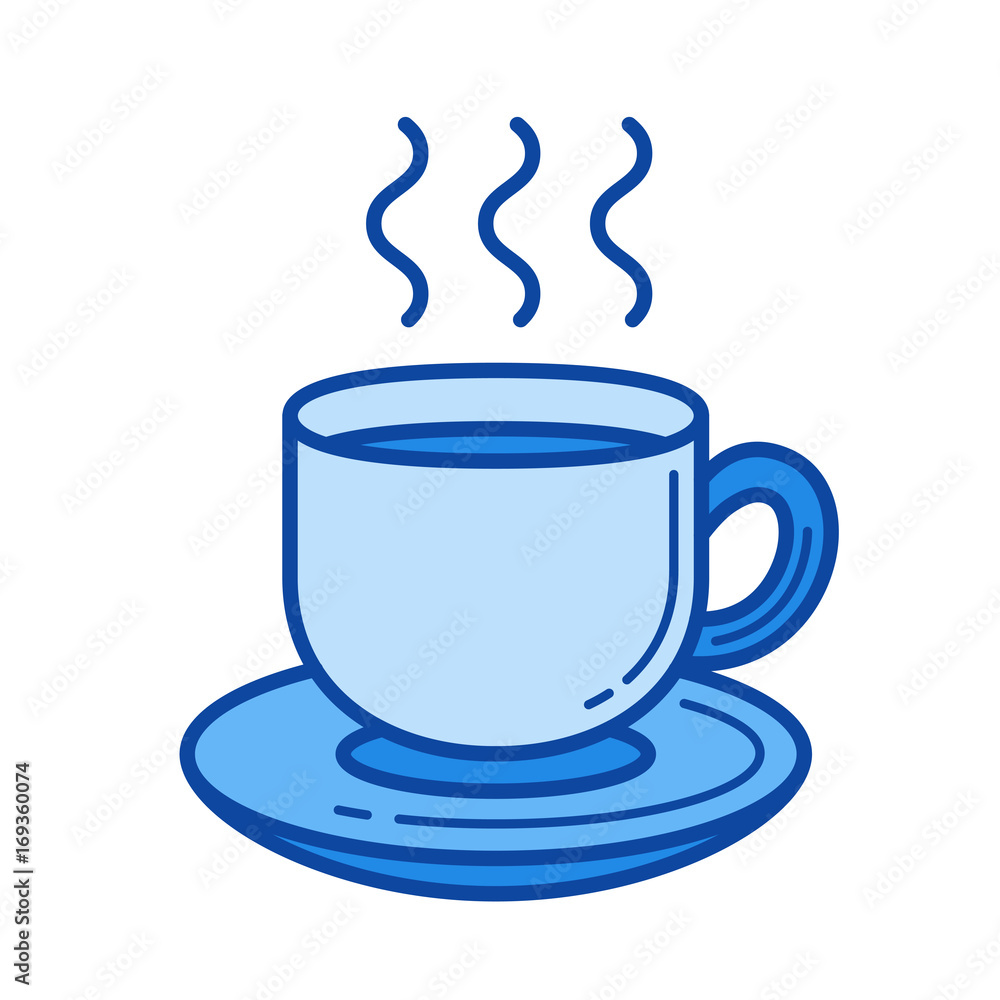 Cappuccino vector line icon isolated on white background. Cappuccino line icon for infographic, website or app. Blue icon designed on a grid system. Cappuccino vector line icon isolated on white background. Cappuccino line icon for infographic, website or app. Blue icon designed on a grid system.